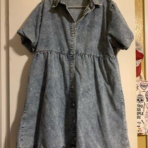 Denim Button-Up Dress